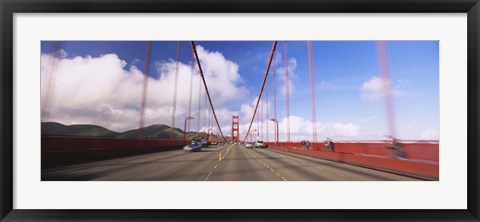 Framed Cars on a bridge, Golden Gate Bridge, San Francisco, California, USA Print