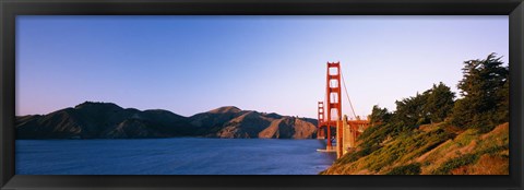 Framed Distant View of Golden Gate Bridge, San Francisco, California, USA Print