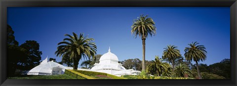 Framed Low angle view of a building in a formal garden, Conservatory of Flowers, Golden Gate Park, San Francisco, California, USA Print