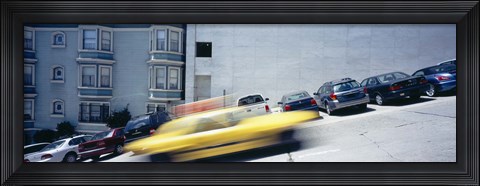 Framed Cars parked on the roadside, San Francisco, California, USA Print