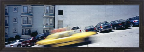 Framed Cars parked on the roadside, San Francisco, California, USA Print