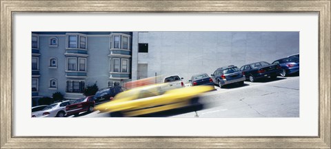 Framed Cars parked on the roadside, San Francisco, California, USA Print