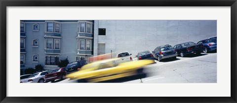 Framed Cars parked on the roadside, San Francisco, California, USA Print