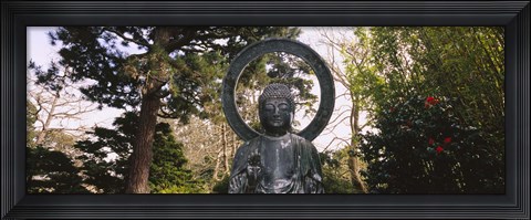 Framed Statue of Buddha in a park, Japanese Tea Garden, Golden Gate Park, San Francisco, California, USA Print