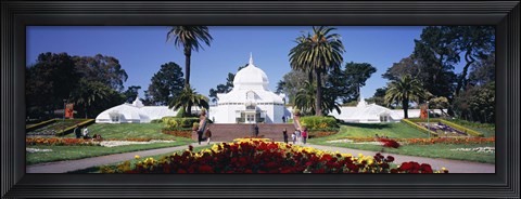 Framed Tourists in a formal garden, Conservatory of Flowers, Golden Gate Park, San Francisco, California, USA Print
