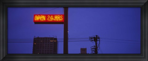 Framed Low angle view of a neon sign, San Francisco, California Print