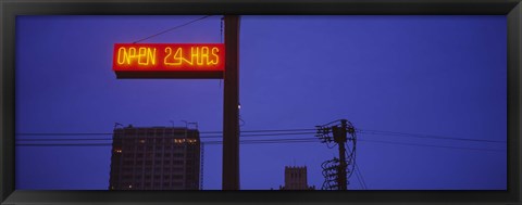 Framed Low angle view of a neon sign, San Francisco, California Print