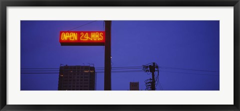 Framed Low angle view of a neon sign, San Francisco, California Print