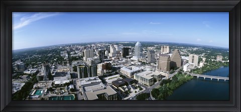 Framed Aerial view of a city, Austin,Texas Print