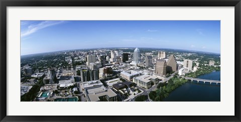 Framed Aerial view of a city, Austin,Texas Print