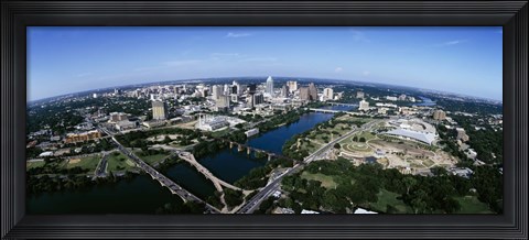 Framed Bird&#39;s Eye view of Austin,Texas Print