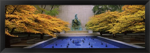 Framed Fountain in a garden, Fountain Of The Great Lakes, Art Institute Of Chicago, Chicago, Cook County, Illinois, USA Print