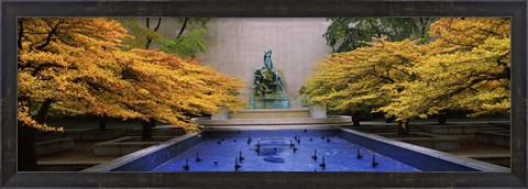 Framed Fountain in a garden, Fountain Of The Great Lakes, Art Institute Of Chicago, Chicago, Cook County, Illinois, USA Print