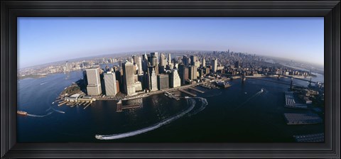 Framed Aerial View of Manhattan, New York City Print