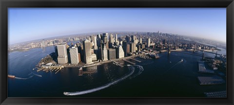 Framed Aerial View of Manhattan, New York City Print