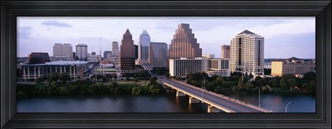 Framed Skylines in a city, Lady Bird Lake, Colorado River, Austin, Travis County, Texas, USA Print
