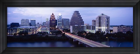 Framed Bridge across a lake, Town Lake, Colorado River, Austin, Texas, USA Print