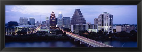 Framed Bridge across a lake, Town Lake, Colorado River, Austin, Texas, USA Print