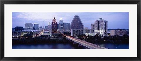 Framed Bridge across a lake, Town Lake, Colorado River, Austin, Texas, USA Print