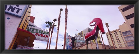 Framed Low angle view of a sculpture of a high heel, Fremont Street, Las Vegas, Clark County, Nevada, USA Print