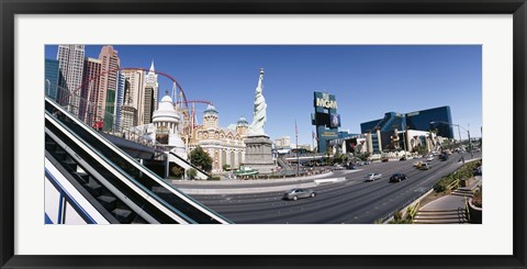 Framed Buildings in a city, New York New York Hotel, MGM Casino, The Strip, Las Vegas, Clark County, Nevada, USA Print