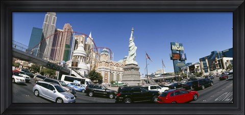 Framed New York New York Hotel, MGM Casino, Excalibur Hotel and Casino, The Strip, Las Vegas, Clark County, Nevada, USA Print