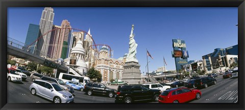 Framed New York New York Hotel, MGM Casino, Excalibur Hotel and Casino, The Strip, Las Vegas, Clark County, Nevada, USA Print