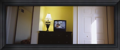 Framed Television and lamp in a hotel room, Las Vegas, Nevada Print