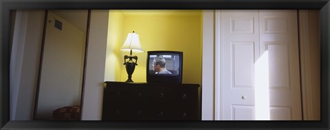 Framed Television and lamp in a hotel room, Las Vegas, Nevada Print