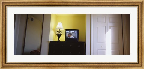 Framed Television and lamp in a hotel room, Las Vegas, Nevada Print