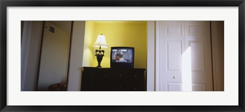 Framed Television and lamp in a hotel room, Las Vegas, Nevada Print