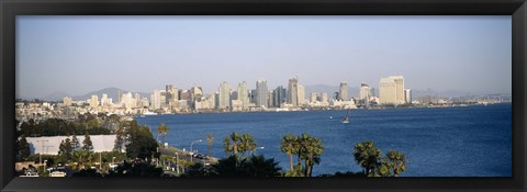 Framed City at the waterfront, San Diego, San Diego Bay, California Print