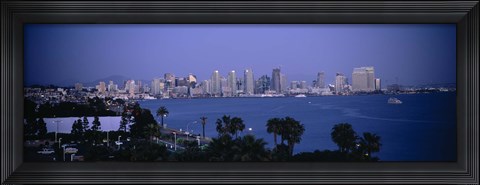 Framed San Diego skyline, California Print