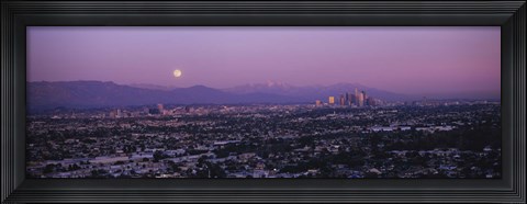 Framed Hollywood and San Gabriel Mountains, Los Angeles County Print