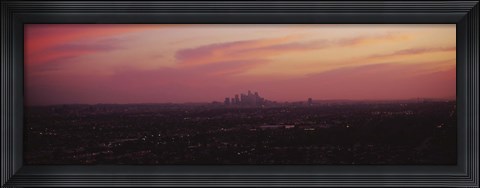 Framed Red sky over Los Angeles, California Print