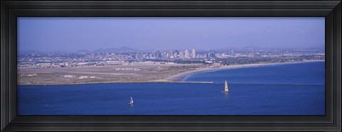 Framed High angle view of a coastline, Coronado, San Diego, San Diego Bay, California Print