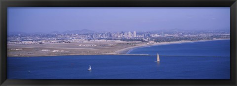 Framed High angle view of a coastline, Coronado, San Diego, San Diego Bay, California Print