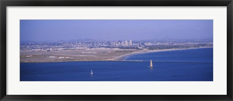 Framed High angle view of a coastline, Coronado, San Diego, San Diego Bay, California Print