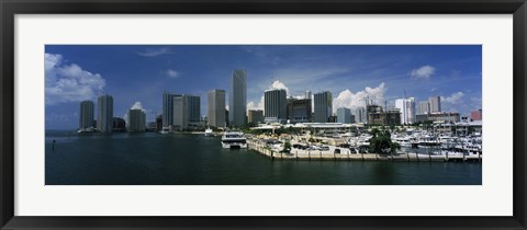 Framed Skyscrapers at the waterfront viewed from Biscayne Bay, Ocean Drive, South Beach, Miami Beach, Florida, USA Print