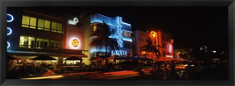 Framed Ocean Drive, South Beach, Miami Beach, Florida Print