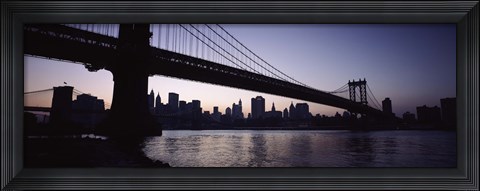Framed Low angle view of a bridge, Manhattan Bridge, Lower Manhattan, New York City, New York State, USA Print