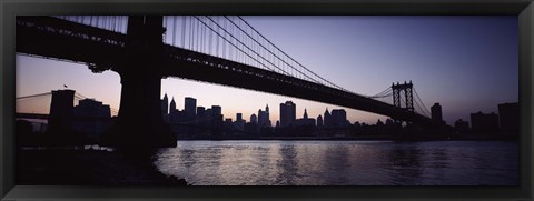 Framed Low angle view of a bridge, Manhattan Bridge, Lower Manhattan, New York City, New York State, USA Print