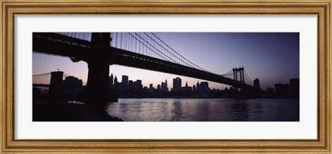 Framed Low angle view of a bridge, Manhattan Bridge, Lower Manhattan, New York City, New York State, USA Print