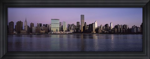 Framed Buildings viewed from Queens, United Nations Secretariat Building, Midtown Manhattan, New York City, New York State, USA Print