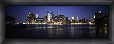 Framed Manhattan skyline seen from Fulton Ferry, Brooklyn, New York City, New York State, USA Print