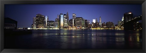 Framed Manhattan skyline seen from Fulton Ferry, Brooklyn, New York City, New York State, USA Print