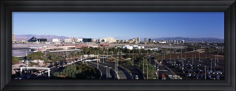 Framed Roads in a city with an airport in the background, McCarran International Airport, Las Vegas, Nevada Print