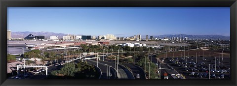 Framed Roads in a city with an airport in the background, McCarran International Airport, Las Vegas, Nevada Print