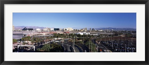 Framed Roads in a city with an airport in the background, McCarran International Airport, Las Vegas, Nevada Print