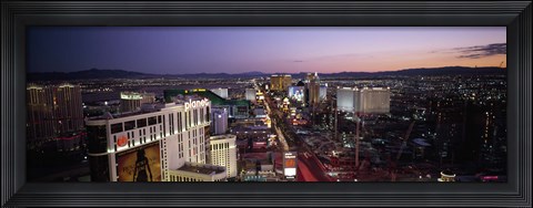 Framed Aerial view of a city, Paris Las Vegas, The Las Vegas Strip, Las Vegas, Nevada, USA Print